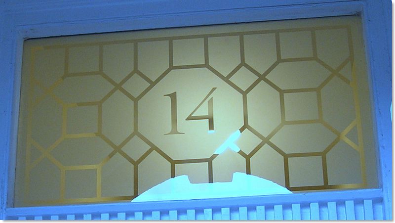 House numbers and names in stained glass (15) from South London Stained Glass