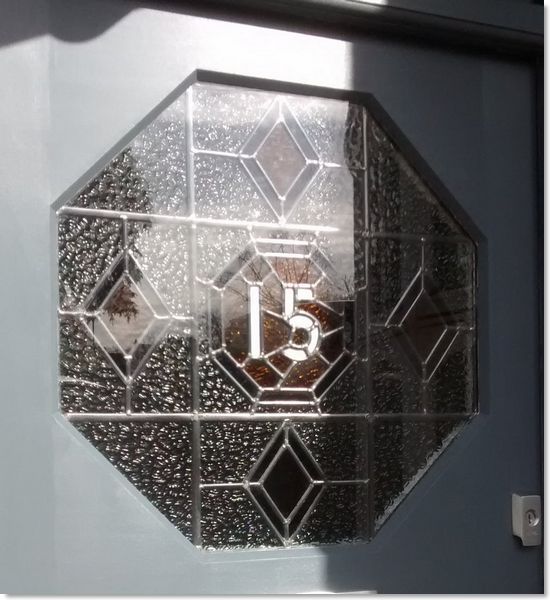 House numbers and names in stained glass (17) from South London Stained Glass