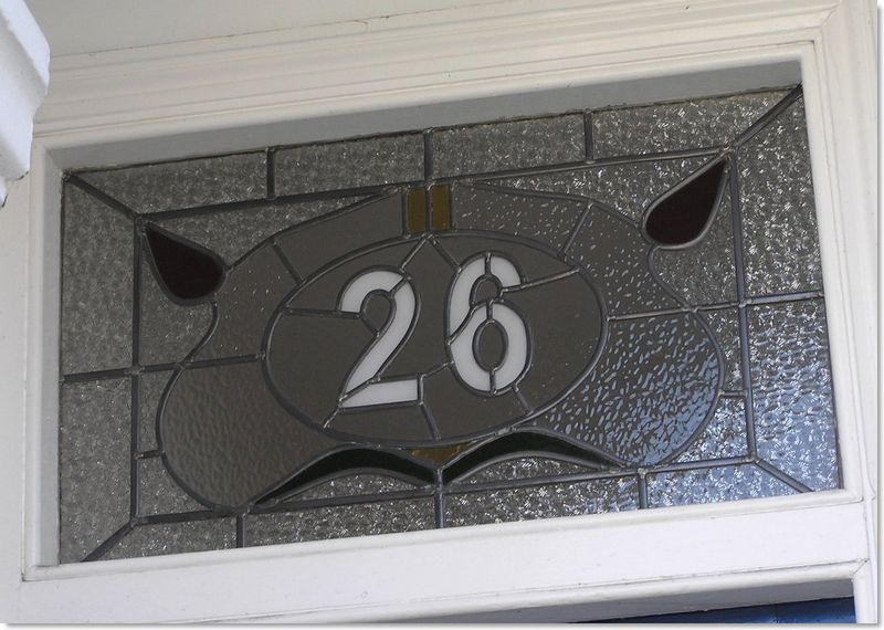 House numbers and names in stained glass (22) from South London Stained Glass
