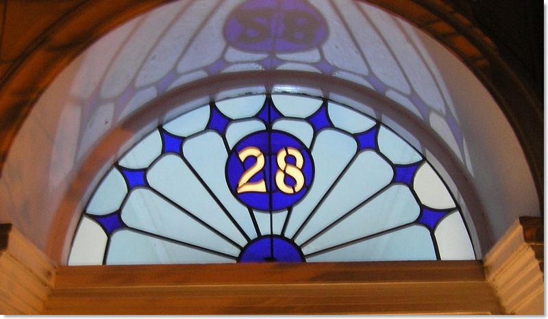 House numbers and names in stained glass (23) from South London Stained Glass