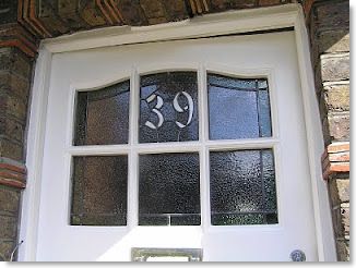 House numbers and names in stained glass (27) from South London Stained Glass
