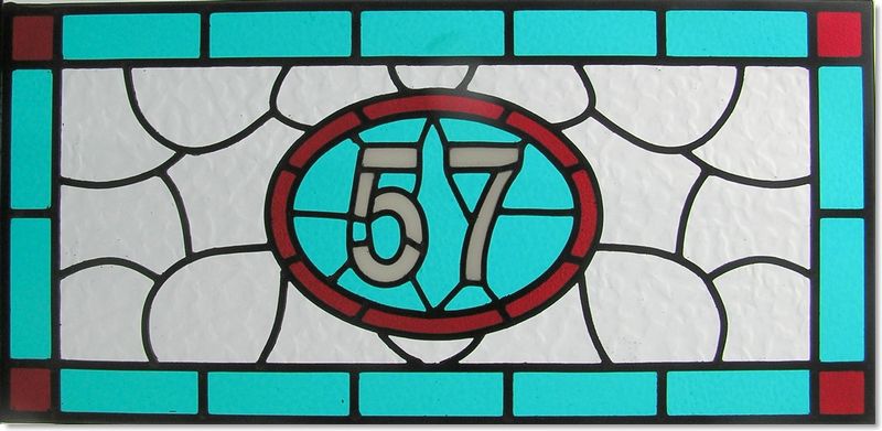 House numbers and names in stained glass (28) from South London Stained Glass