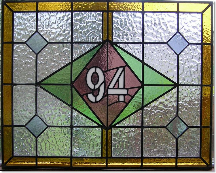 House numbers and names in stained glass (34) from South London Stained Glass