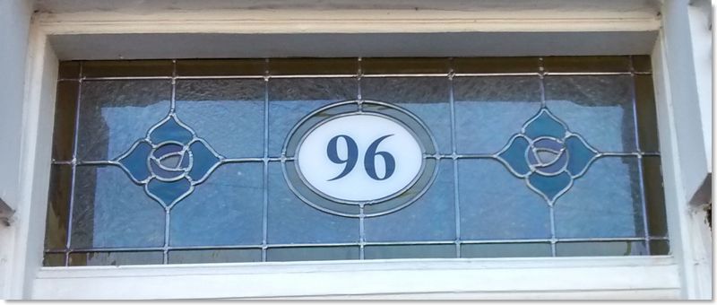 House numbers and names in stained glass (35) from South London Stained Glass