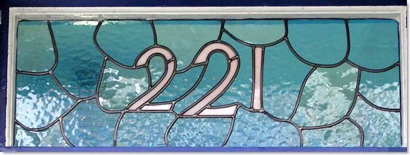 House numbers and names in stained glass (36) from South London Stained Glass