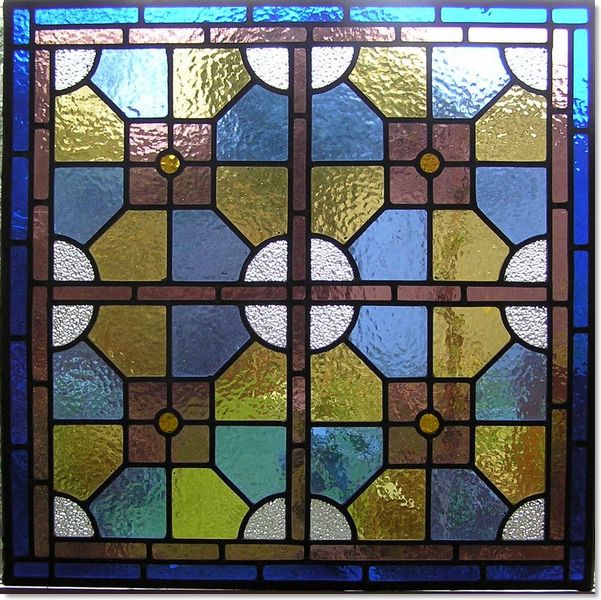 Square stained glass windows (22) from South London Stained Glass