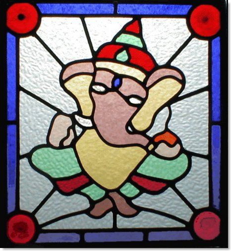 Square stained glass windows (5) from South London Stained Glass