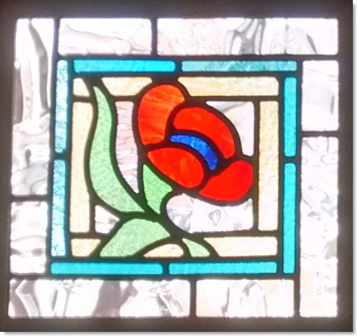 Square stained glass windows (9) from South London Stained Glass